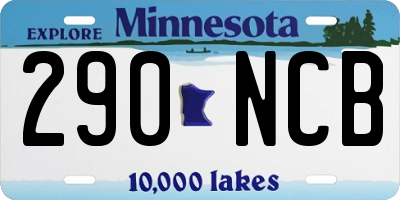 MN license plate 290NCB