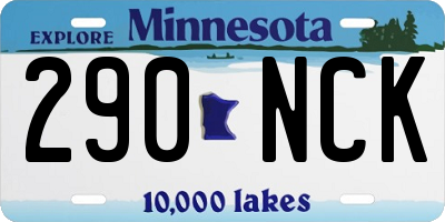 MN license plate 290NCK