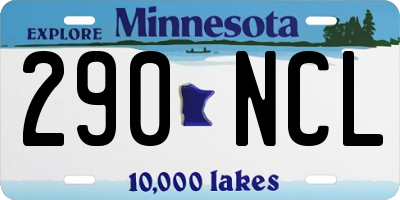 MN license plate 290NCL