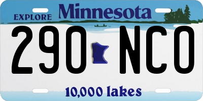 MN license plate 290NCO