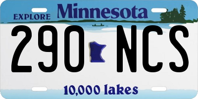 MN license plate 290NCS