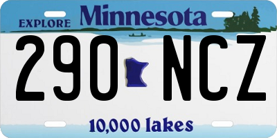 MN license plate 290NCZ