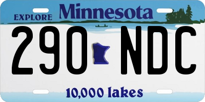 MN license plate 290NDC