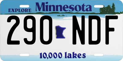MN license plate 290NDF