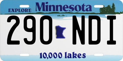 MN license plate 290NDI