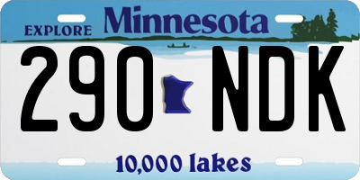 MN license plate 290NDK