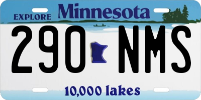 MN license plate 290NMS