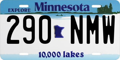 MN license plate 290NMW