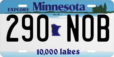 MN license plate 290NOB