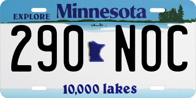 MN license plate 290NOC