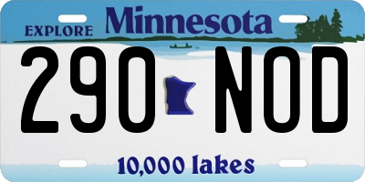 MN license plate 290NOD