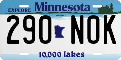 MN license plate 290NOK
