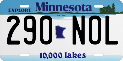 MN license plate 290NOL