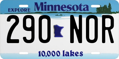 MN license plate 290NOR