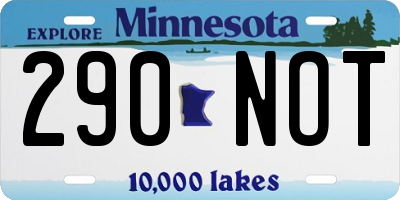 MN license plate 290NOT