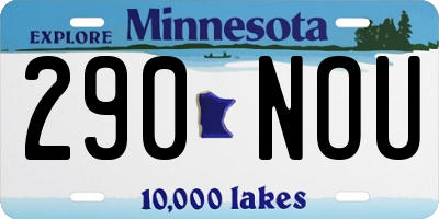 MN license plate 290NOU