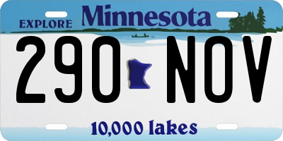 MN license plate 290NOV