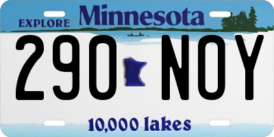 MN license plate 290NOY