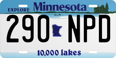 MN license plate 290NPD