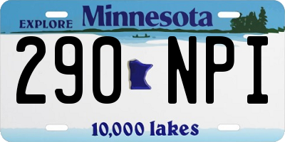 MN license plate 290NPI