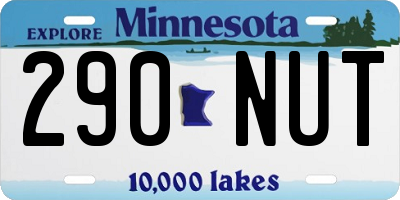 MN license plate 290NUT