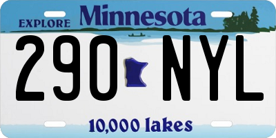 MN license plate 290NYL