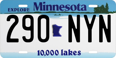 MN license plate 290NYN