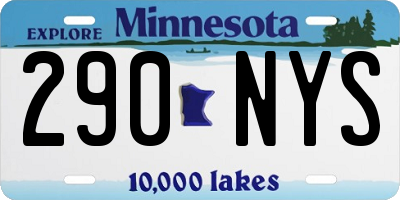 MN license plate 290NYS