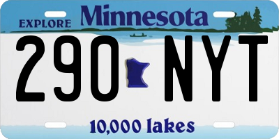 MN license plate 290NYT