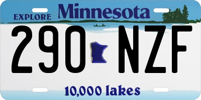 MN license plate 290NZF