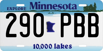 MN license plate 290PBB