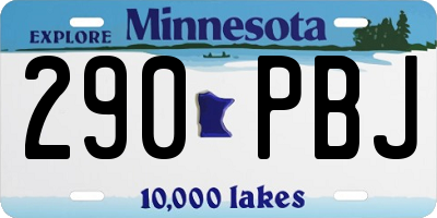 MN license plate 290PBJ