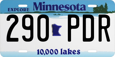 MN license plate 290PDR