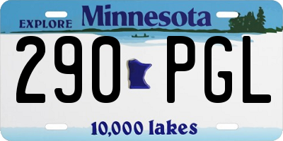 MN license plate 290PGL