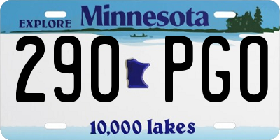MN license plate 290PGO