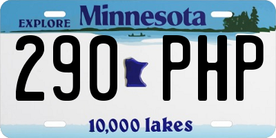 MN license plate 290PHP