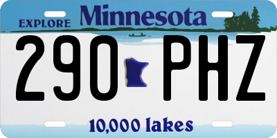 MN license plate 290PHZ
