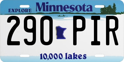 MN license plate 290PIR