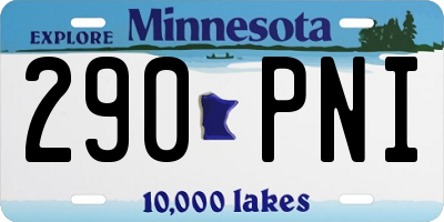 MN license plate 290PNI