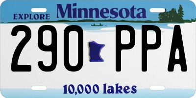 MN license plate 290PPA