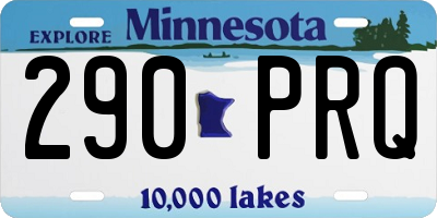 MN license plate 290PRQ