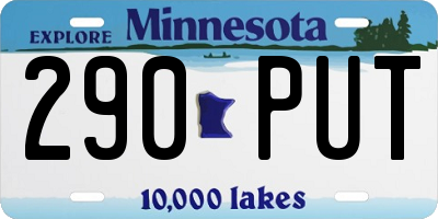 MN license plate 290PUT