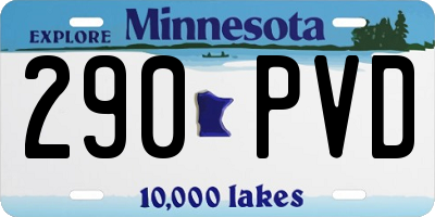 MN license plate 290PVD