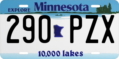 MN license plate 290PZX