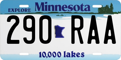 MN license plate 290RAA