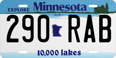 MN license plate 290RAB