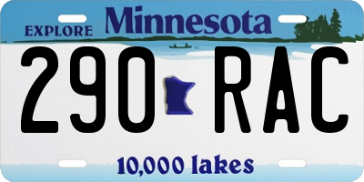 MN license plate 290RAC