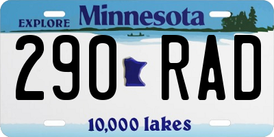 MN license plate 290RAD