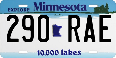 MN license plate 290RAE