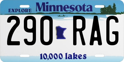 MN license plate 290RAG